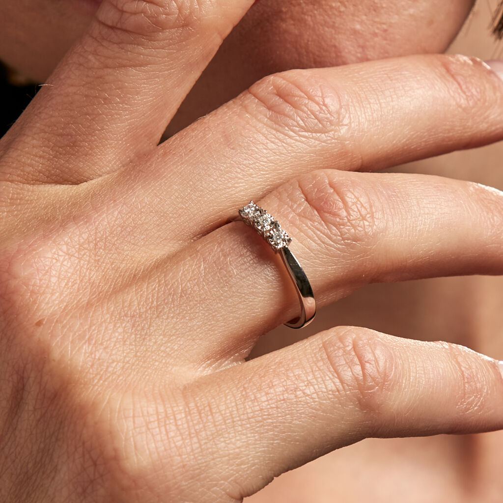 Bague Diamotion Or Blanc Diamant - Bagues avec pierre Femme | Histoire d’Or