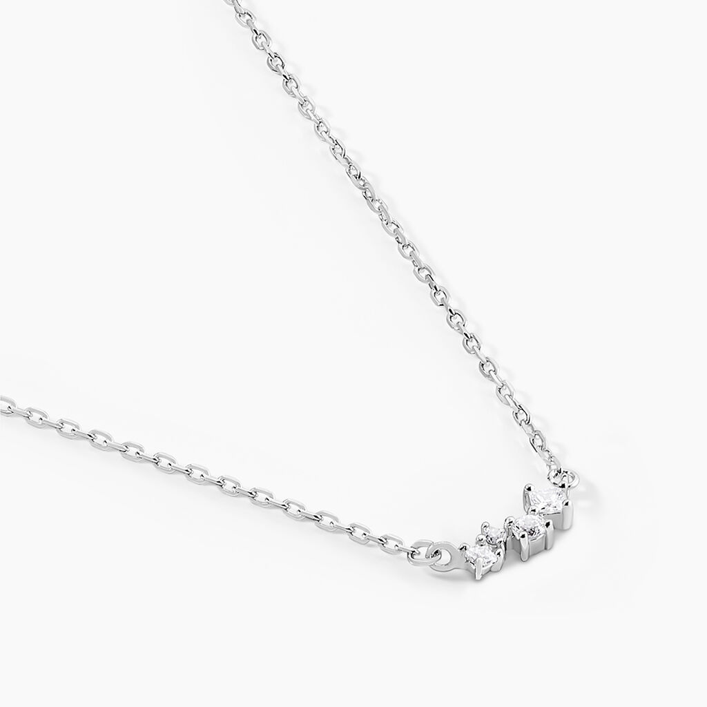 Collier Mariko Argent Blanc Oxyde De Zirconium - Colliers fantaisie Femme | Histoire d&rsquo;Or