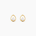 Boucles D'Oreilles Puces Rafiqa Or Jaune Oxyde De Zirconium - Clous d'oreilles Femme | Histoire d&rsquo;Or