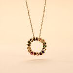 Collier Plaqu&eacute; Or Jaune Ethem Pierres Multicolores - Colliers Femme | Histoire d&rsquo;Or