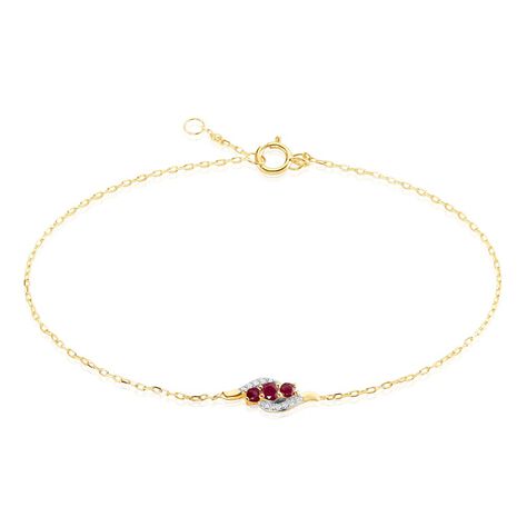 Bracelet Trinitie Or Jaune Rubis Diamant - Bracelets Femme | Histoire d’Or