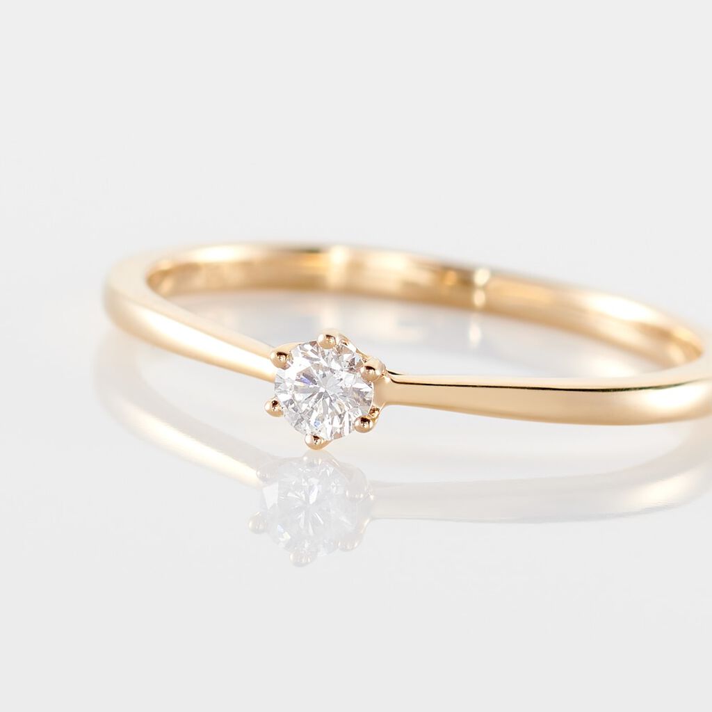 Bague Solitaire Athena Or Jaune Diamant - Bagues solitaires Femme | Histoire d&rsquo;Or