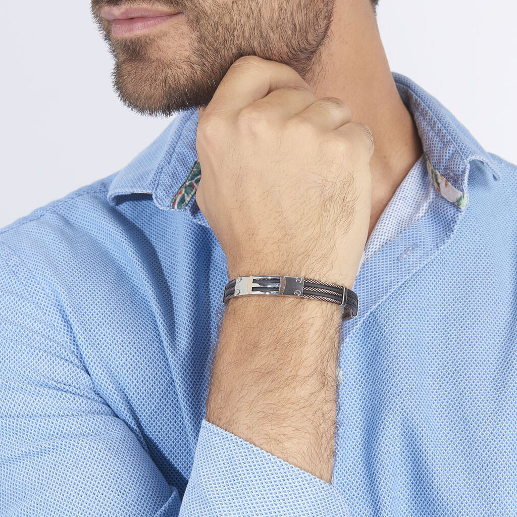 Bracelet Jourdan Leonilde Acier Bicolore - Bracelets Homme | Histoire d’Or