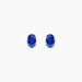 Boucles D'oreilles Puces Ovale Or Blanc Saphir - Clous d'oreilles Femme | Histoire d’Or