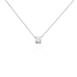 Collier Solitaire Victoria Platine Blanc Diamant - Bijoux Femme | Histoire d’Or