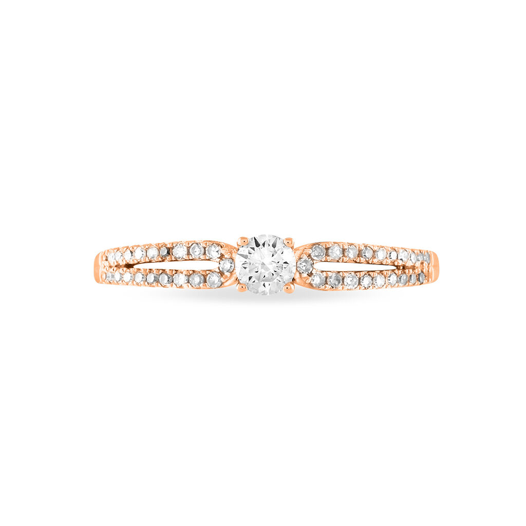 Bague Solitaire Katalina Or Rose Diamant - Bagues solitaires Femme | Histoire d’Or