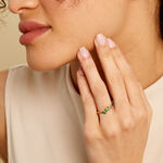 Bague Navette Or Jaune Emeraude Diamant - Bagues avec pierre Femme | Histoire d&rsquo;Or