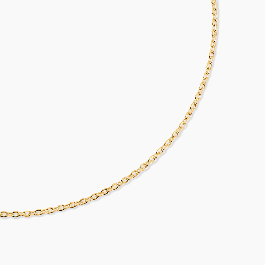 Chaine Igoa Maille Forcat Diamantee Argent Dor&eacute; A L'Or 750/1000 - Chaines Unisex | Histoire d&rsquo;Or