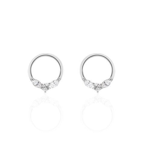 Boucles D'oreilles Pendantes Catiane Argent Blanc Oxyde De Zirconium - Boucles d'oreilles fantaisie Femme | Histoire d’Or