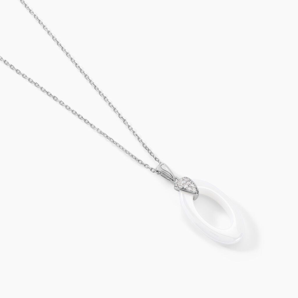 Collier Peer Argent Blanc Oxyde De Zirconium - Colliers fantaisie Femme | Histoire d&rsquo;Or