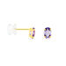 Boucles D'oreilles Puces Elea Serti Griffe Or Jaune Amethyste - Clous d'oreilles Femme | Histoire d’Or