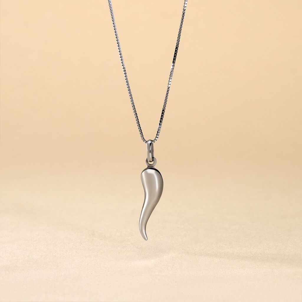 Pendentif Felicette Corne Abondance Or Blanc - Pendentifs Unisex | Histoire d’Or