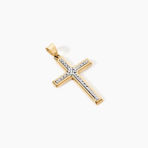 Pendentif Benny Croix Ciselee Or Bicolore - Pendentifs Communion Femme | Histoire d&rsquo;Or