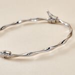 Bracelet Jonc Nathaelae Argent Blanc - Bracelets joncs Femme | Histoire d&rsquo;Or