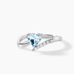 Bague Eva Or Blanc Topaze Et Oxyde De Zirconium - Bagues solitaires Femme | Histoire d&rsquo;Or