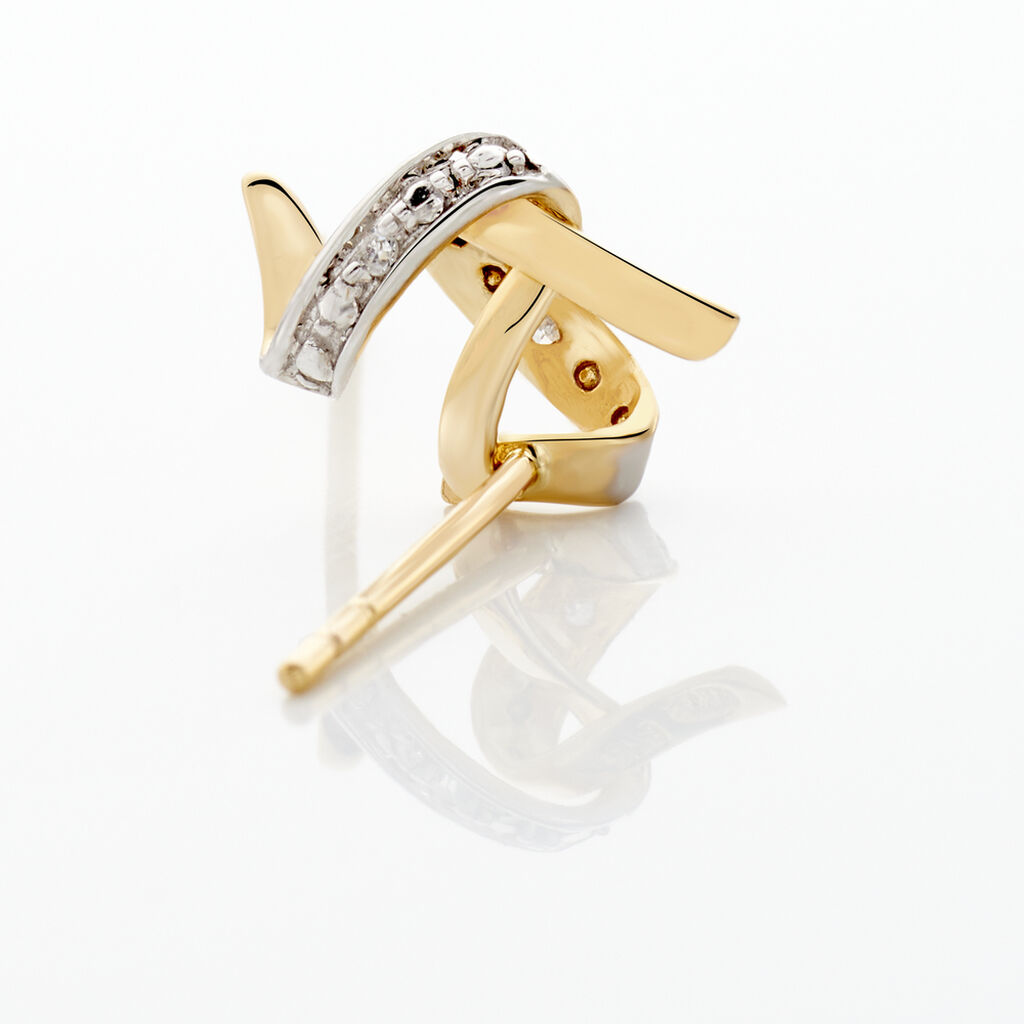 Boucles D'oreilles Puces Ouassima Or Jaune Diamant - Clous d'oreilles Femme | Histoire d’Or