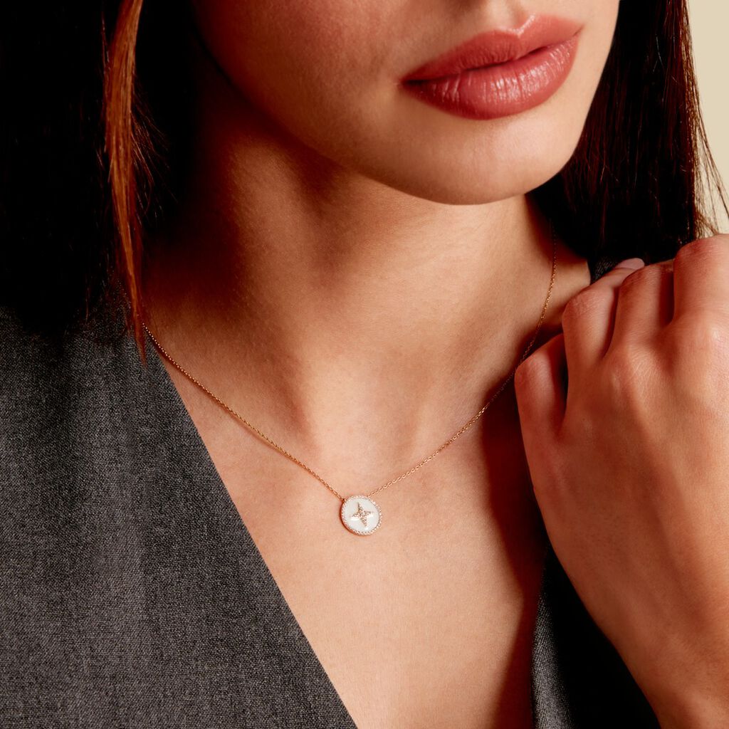 Collier Sweet Rosace Or Jaune Oxyde De Zirconium - Colliers Femme | Histoire d’Or