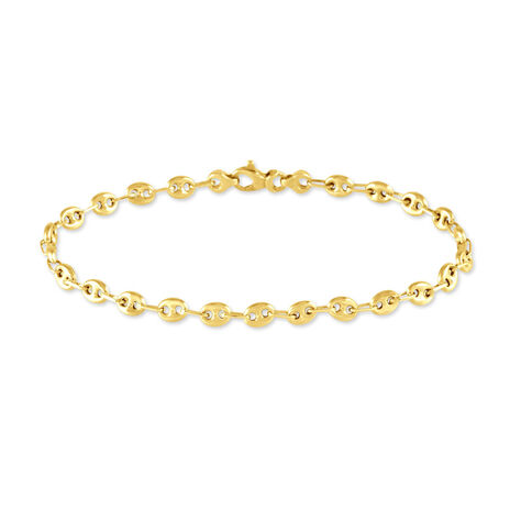 Bracelet Dami Maille Grain De Cafe Or Jaune - Bracelets cha&icirc;ne Femme | Histoire d&rsquo;Or