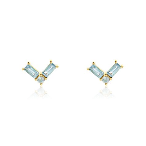 Boucles D'oreilles Puces Lavender Or Jaune Topaze - Clous d'oreilles Femme | Histoire d’Or