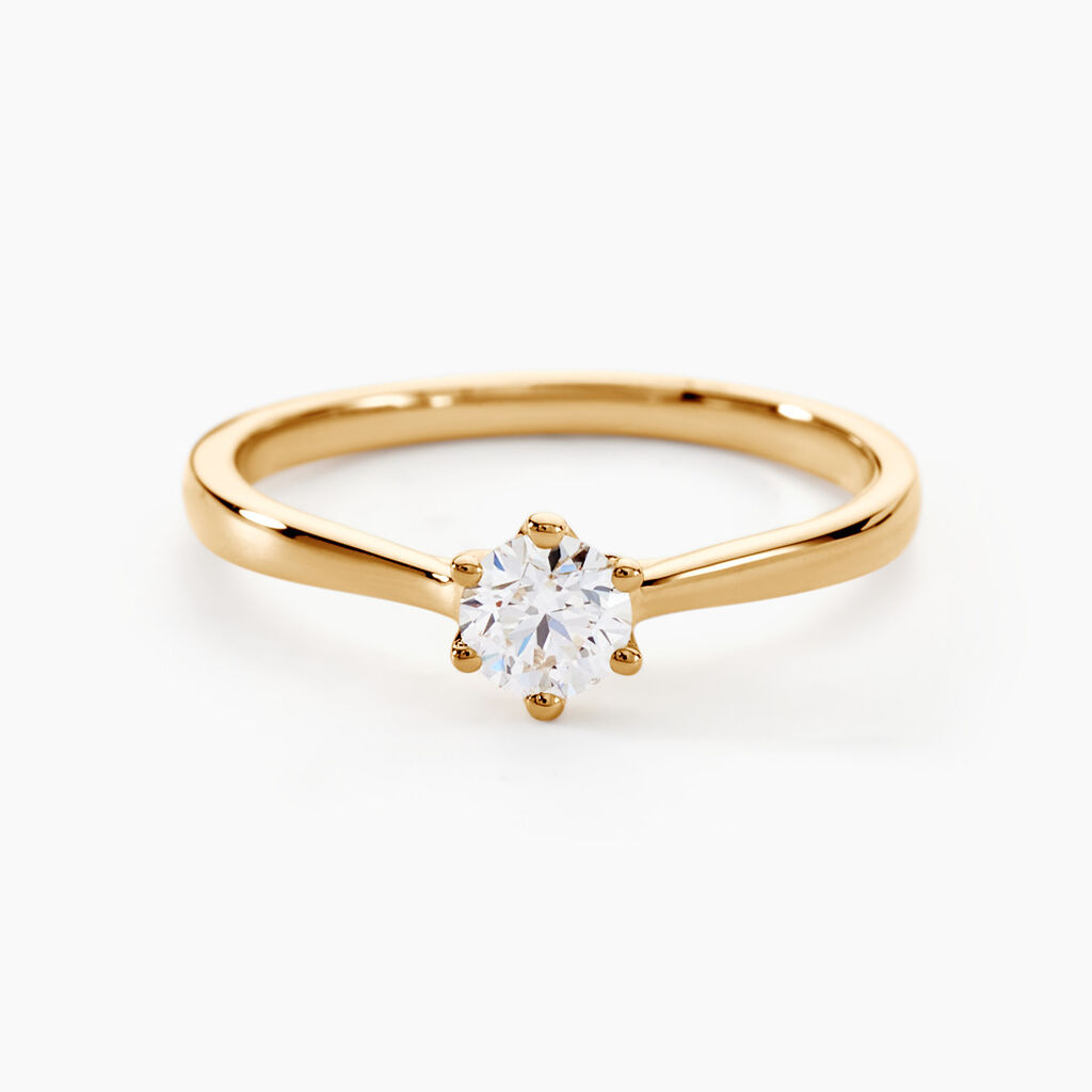 Bague Solitaire Athena Or Jaune Diamant - Bagues solitaires Femme | Histoire d’Or