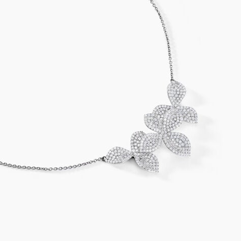 Collier Radiant Bloom Argent Blanc Oxyde - Colliers Femme | Histoire d’Or