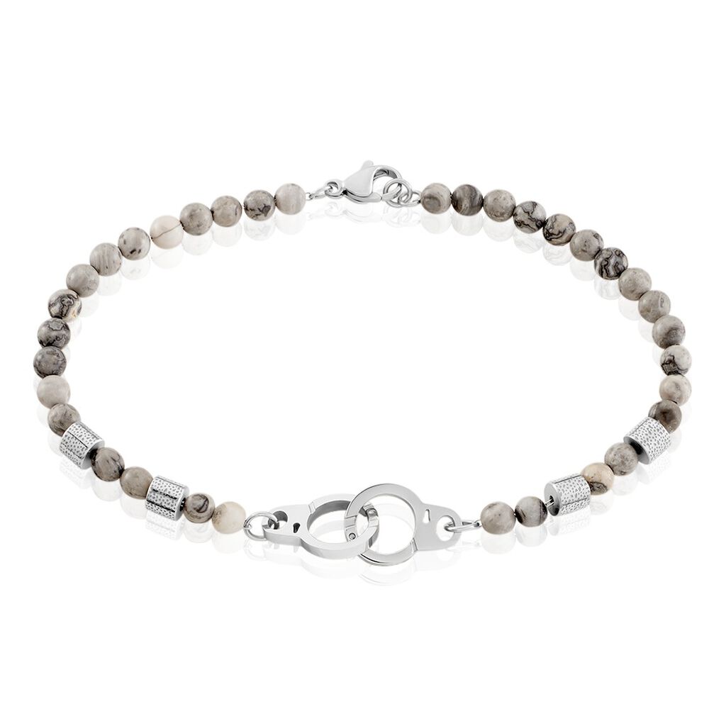 Bracelet Kuro Acier Blanc Autres Pierres - Bracelets Homme | Histoire d’Or