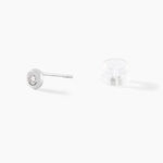 Boucles D'oreilles Puces Fatiana Or Blanc Diamant - Clous d'oreilles Femme | Histoire d&rsquo;Or