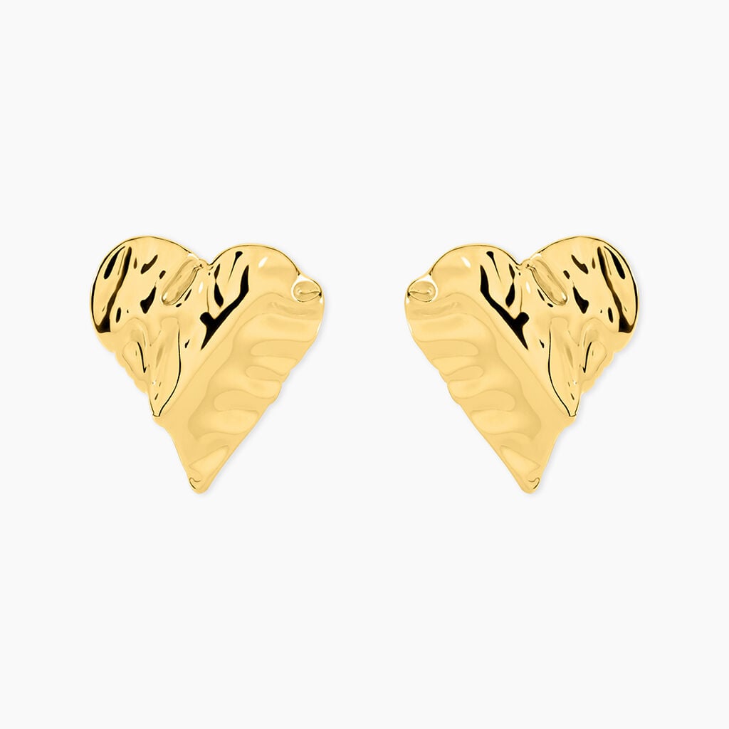 Boucles D'Oreilles Puces Lorina Acier Jaune - Boucles d'oreilles fantaisie Femme | Histoire d&rsquo;Or