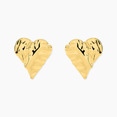 Boucles D'Oreilles Puces Lorina Acier Jaune - Boucles d'oreilles fantaisie Femme | Histoire d&rsquo;Or