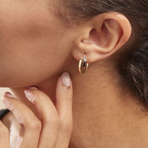 Créoles Aubrey Or Bicolore - Boucles d'oreilles créoles Femme | Histoire d’Or