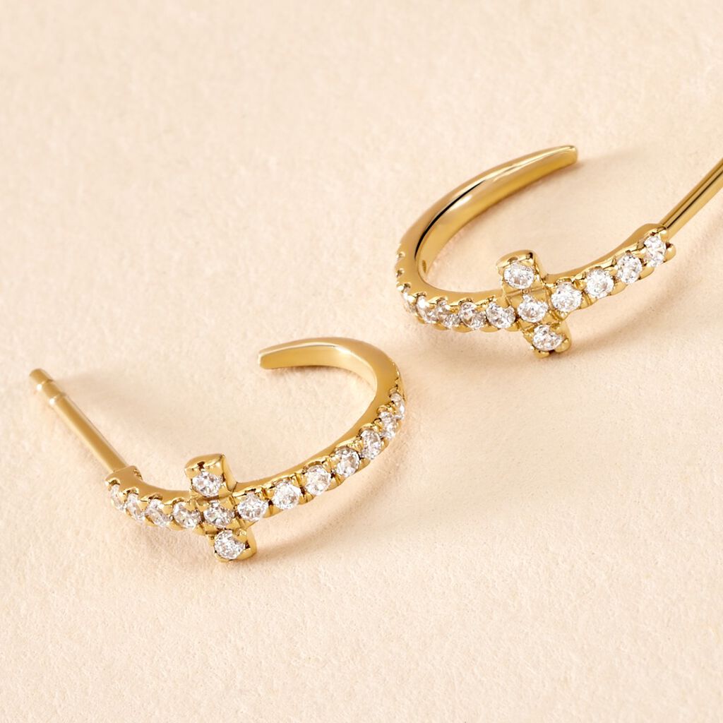 Créoles Like A Virgin Or Jaune Oxyde De Zirconium - Boucles d'oreilles créoles Femme | Histoire d’Or
