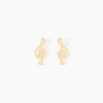 Boucles D'oreilles Puces Bayram Musique Or Jaune - Clous d'oreilles Femme | Histoire d&rsquo;Or