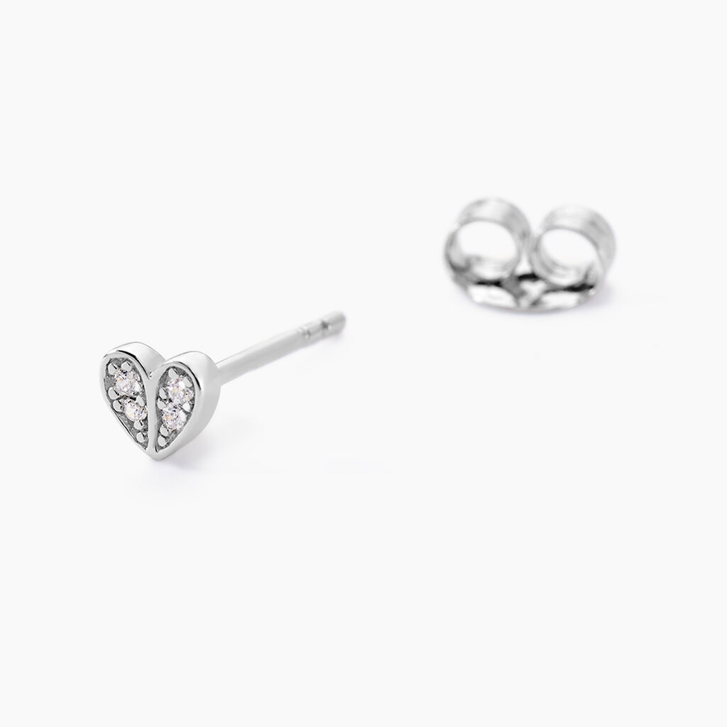 Boucles D'oreilles Puces Declaration Argent Blanc Oxyde De Zirconium - Boucles d'oreilles fantaisie Femme | Histoire d&rsquo;Or