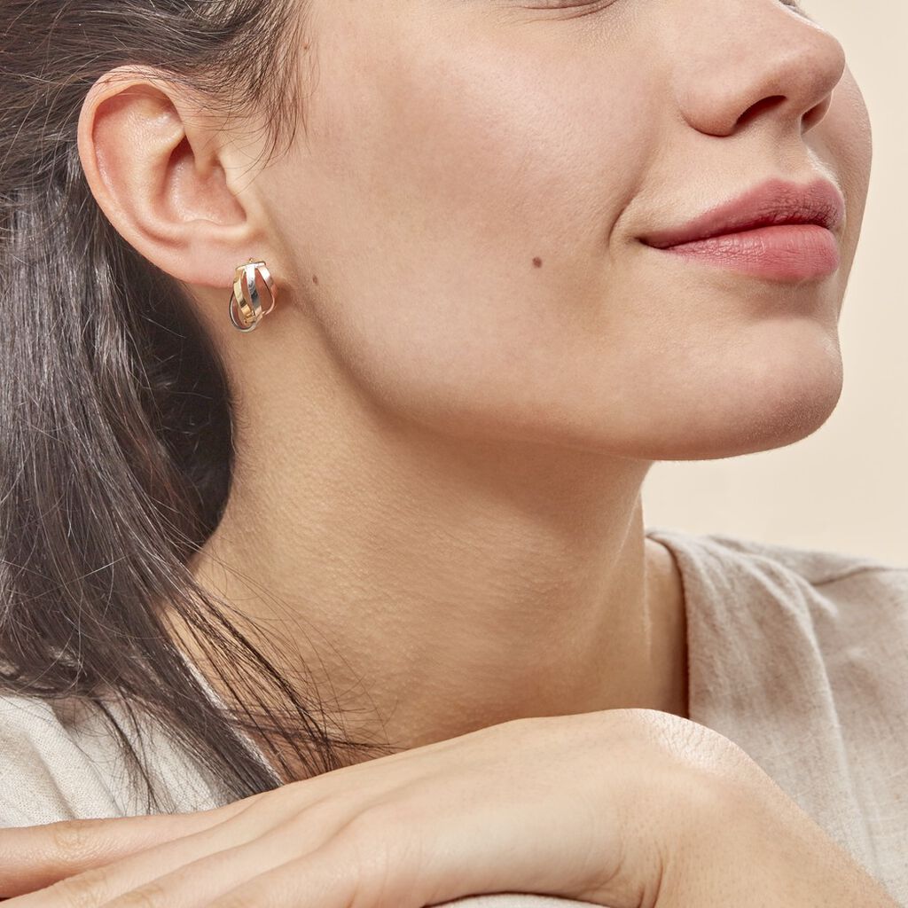 Créoles Horus Or Tricolore - Boucles d'oreilles créoles Femme | Histoire d’Or