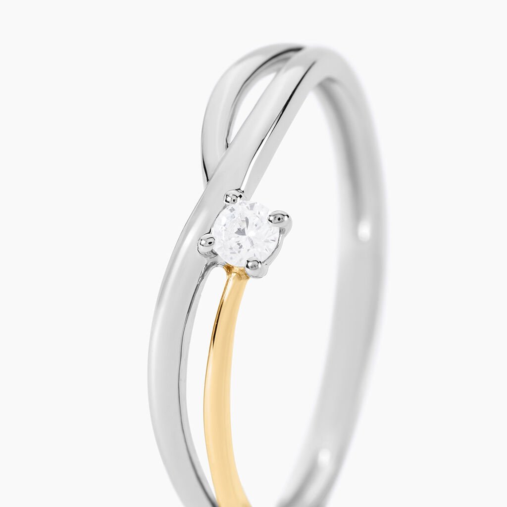 Bague Or Jaune Oxyde De Zirconium - Bagues avec pierre Femme | Histoire d’Or