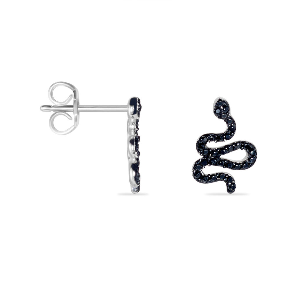 Boucles D'oreilles Puces Muses Argent Blanc Oxydes De Zirconium - Boucles d'oreilles fantaisie Femme | Histoire d’Or