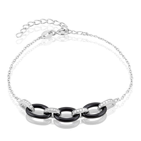 Bracelet Nowell Argent Blanc Oxyde De Zirconium Et C&eacute;ramique - Bracelets Femme | Histoire d&rsquo;Or