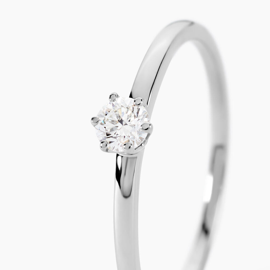 Solitaire  Natalia Pl Platine Blanc Diamant - Bagues solitaires Femme | Histoire d&rsquo;Or
