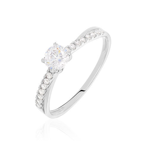 Bague Solitaire Kanel Or Blanc Oxyde De Zirconium - Bagues solitaires Femme | Histoire d’Or