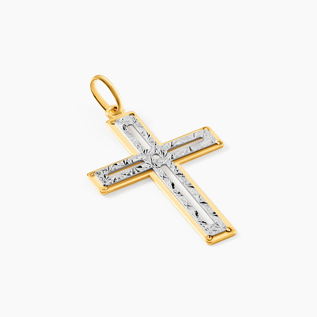Pendentif Casey Croix Or Bicolore - Pendentifs Communion Femme | Histoire d&rsquo;Or