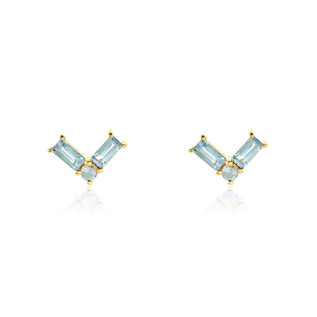 Boucles D'oreilles Puces Lavender Or Jaune Topaze - Clous d'oreilles Femme | Histoire d’Or