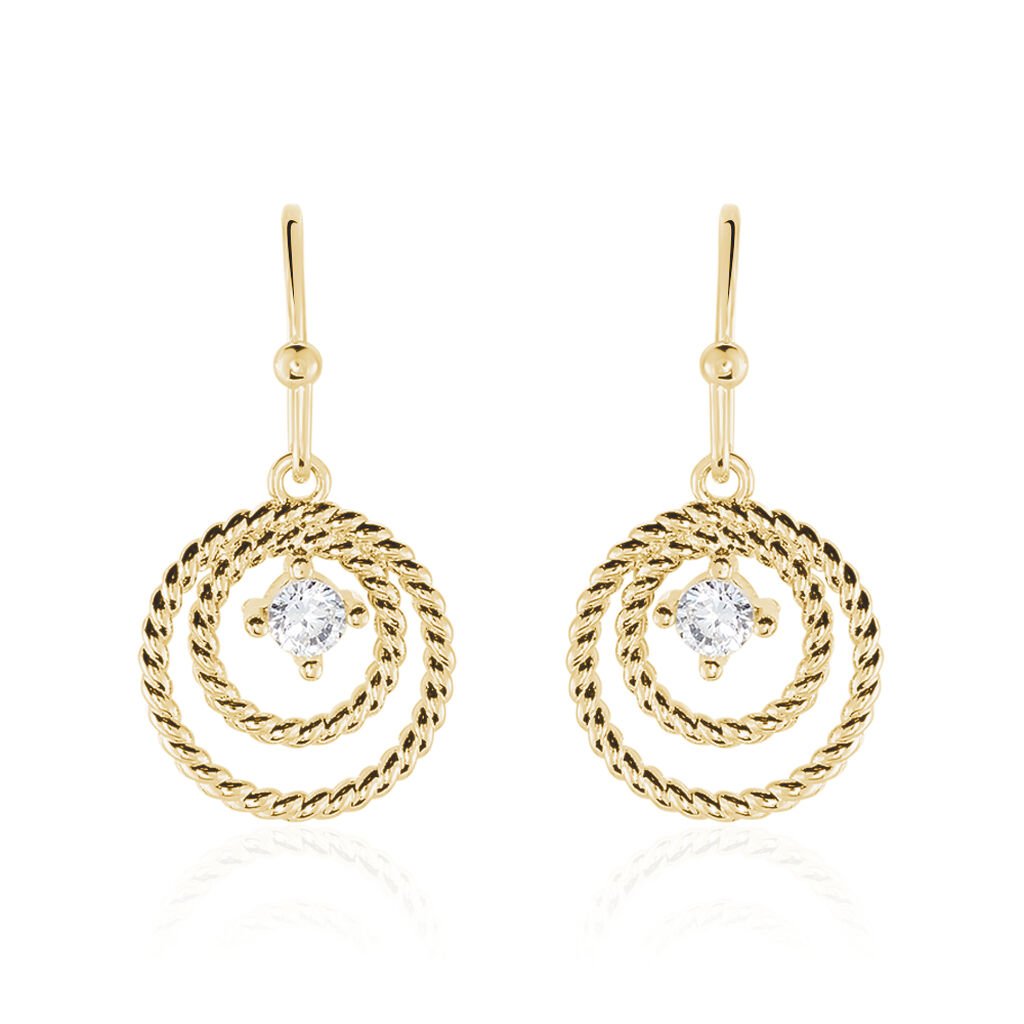 Boucles D'oreilles Pendantes Plaqué Or Jaune Danys Oxyde De Zirconium - Boucles d'oreilles fantaisie Femme | Histoire d’Or