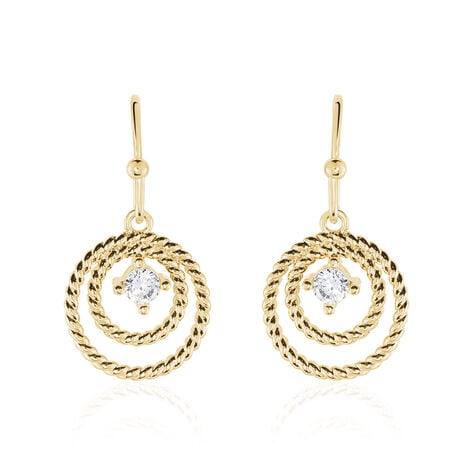 Boucles D'oreilles Pendantes Plaqué Or Jaune Danys Oxyde De Zirconium - Boucles d'oreilles fantaisie Femme | Histoire d’Or