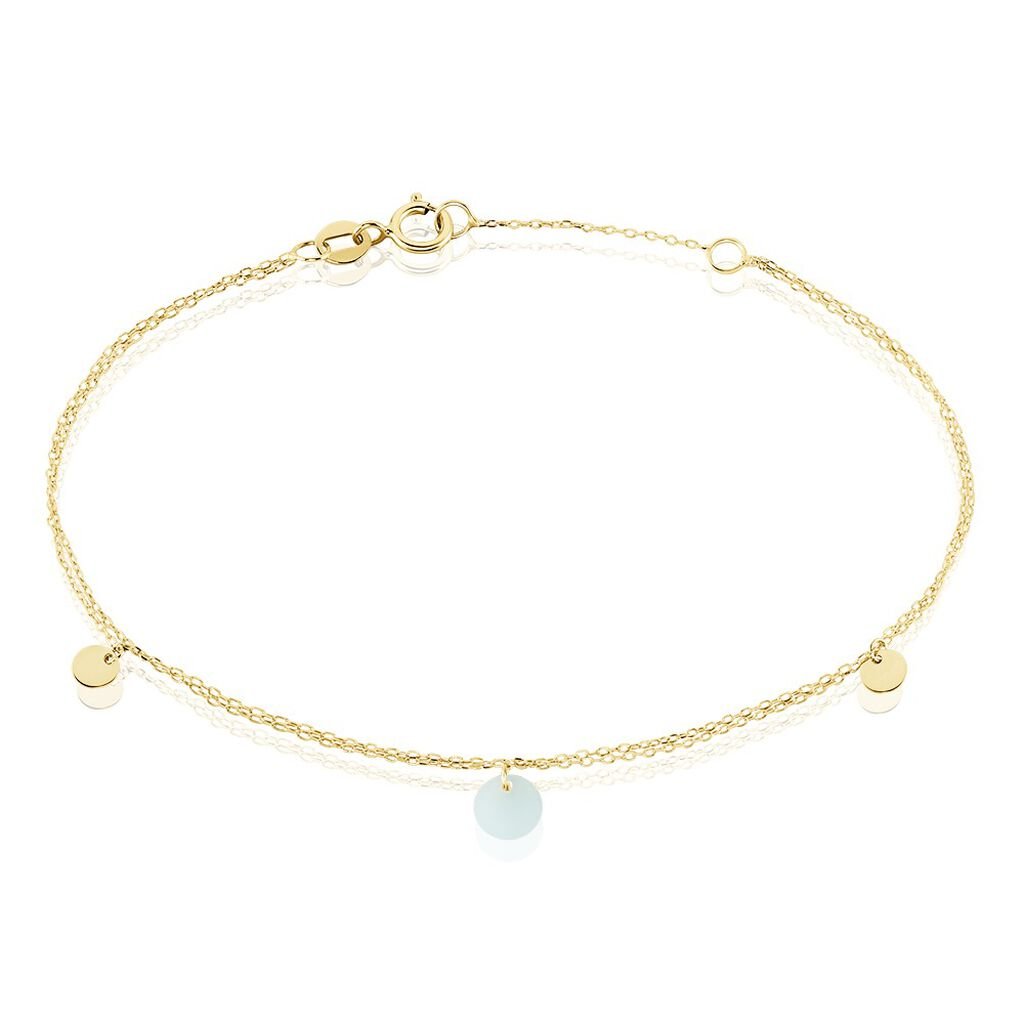 Bracelet Pampilles Color&eacute;es Or Jaune Amazonite - Bracelets Femme | Histoire d&rsquo;Or