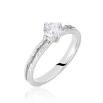Bague Solitaire Argent Blanc Candi Oxyde De Zirconium - Bagues solitaires Femme | Histoire d&rsquo;Or