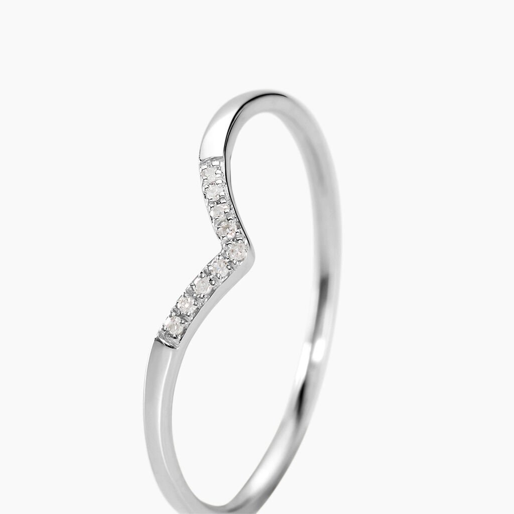 Bague Alicia Or Blanc Diamants - Bagues avec pierre Femme | Histoire d’Or