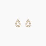 Boucles D'Oreilles Puces Elona Argent Dor&eacute; A L'Or 750/1000 Oxyde De Zirconium - Boucles d'oreilles fantaisie Enfant | Histoire d&rsquo;Or