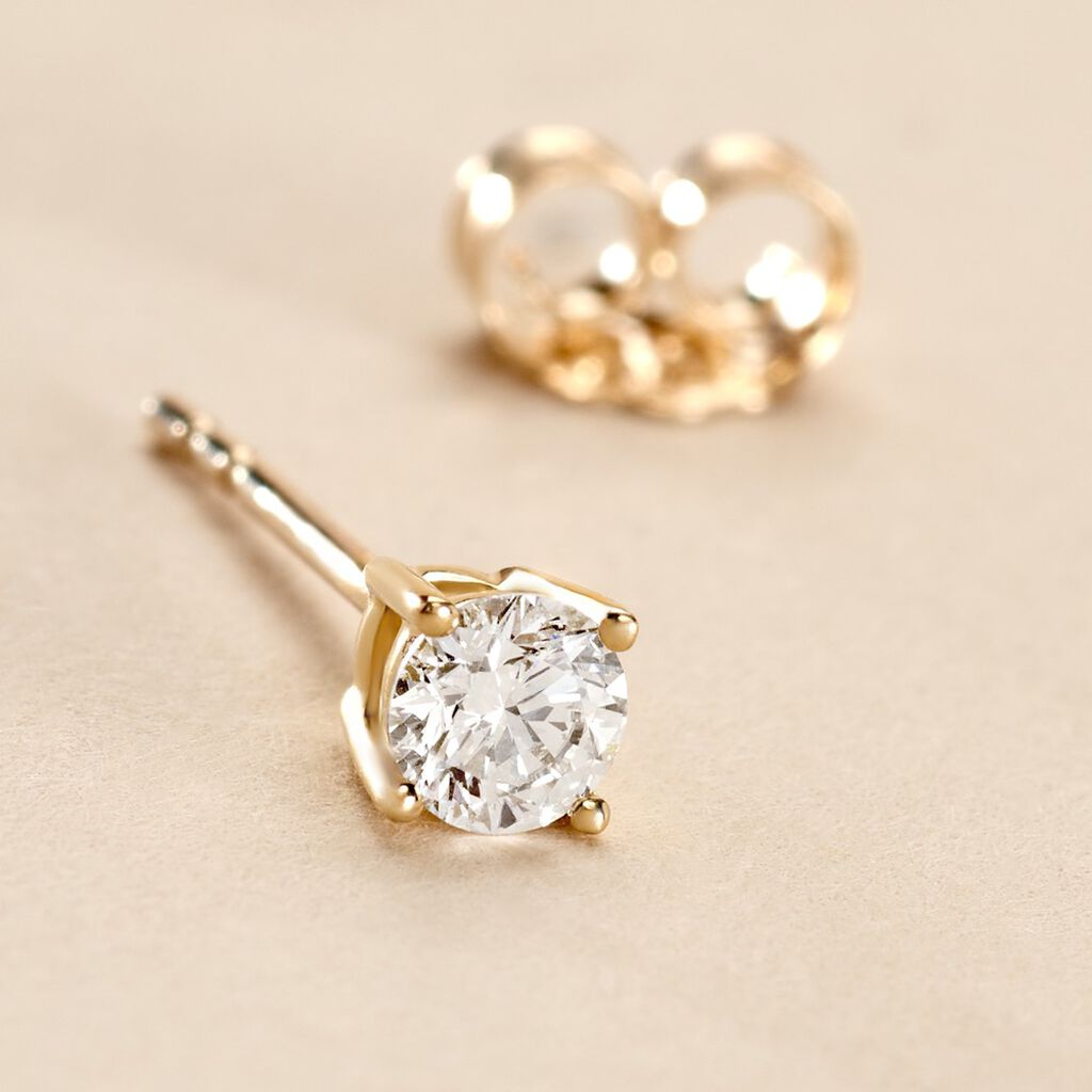 Boucle D'oreille Puce Unitaire Victoria Or Jaune Diamant - Clous d'oreilles Famille | Histoire d’Or