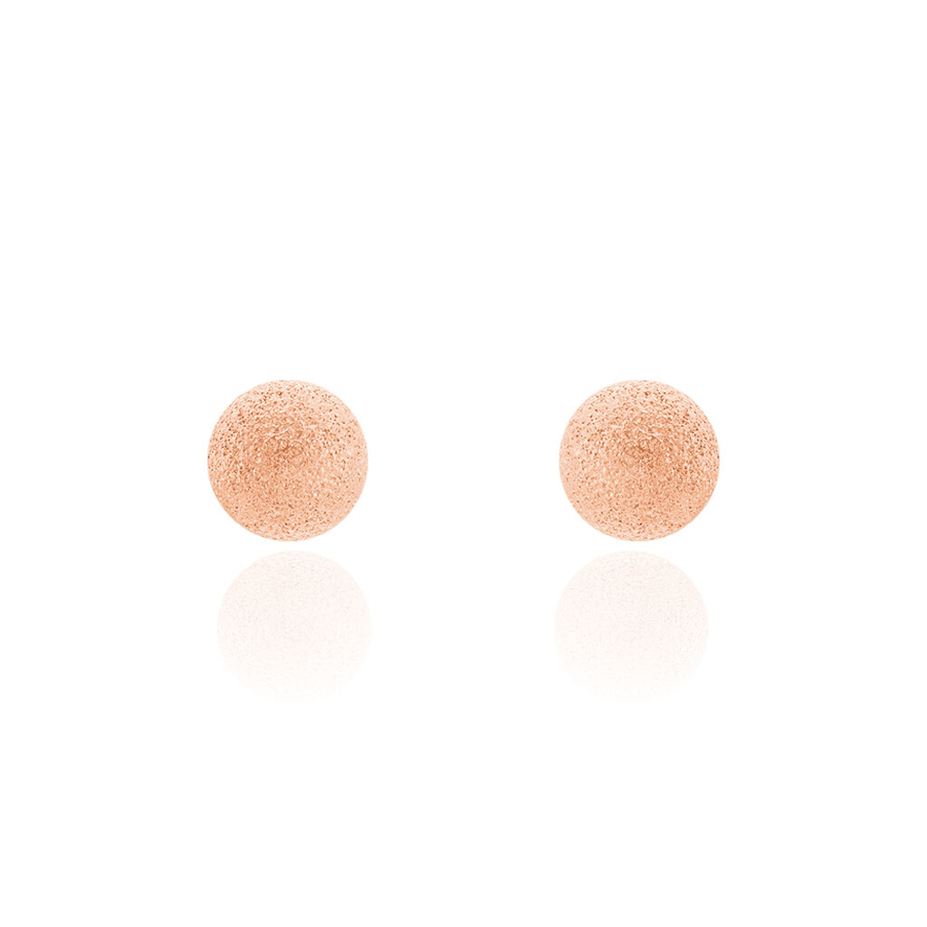 Boucles D'oreilles Puces Fidelia Boule Sablee Or Rose - Clous d'oreilles Femme | Histoire d’Or