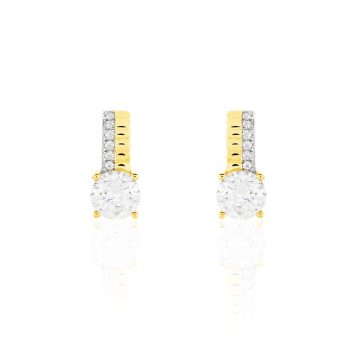 Boucles D'oreilles Pendantes Auria Or Jaune Oxyde De Zirconium - Boucles d'oreilles pendantes Femme | Histoire d’Or